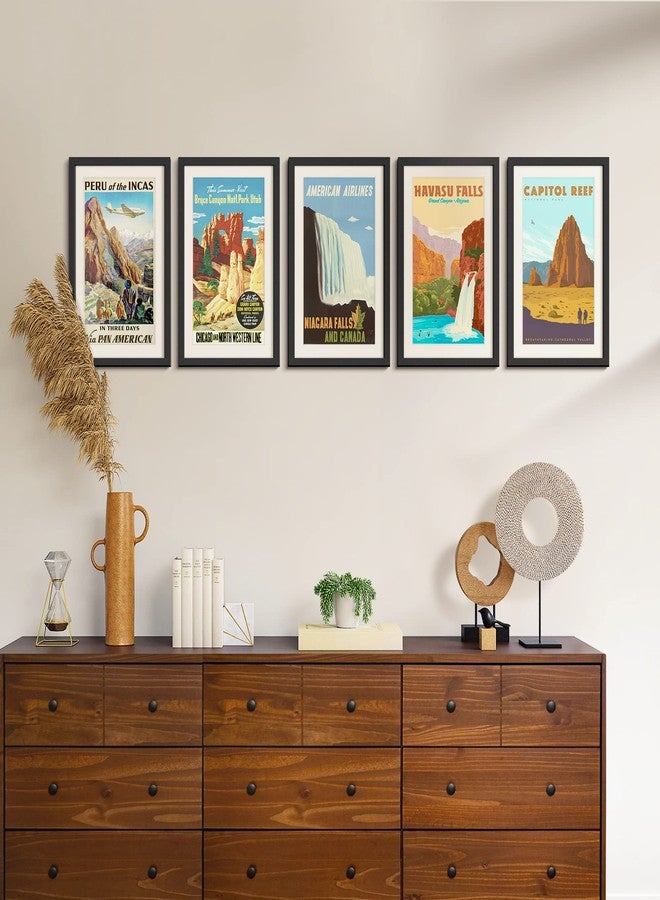 أبس سيمبلز مجموعة إطارات صور upsimples مقاس 11×17 بوصة، 5 قطع، لعرض صور مقاس 9×15 بوصة مع إطار داخلي أو 11×17 بوصة بدون إطار، إطارات ملصقات جدارية، أسود - Image 2